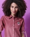 Shop Women's Maroon Printed Regular Fit Shirt-Full