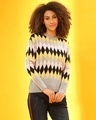 Shop Women's Multicolor Colorblock Regular Fit Sweater-Front