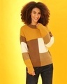 Shop Women's Multicolor Colorblock Regular Fit Sweater-Front