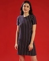 Shop Women's Multicolor Stripe Regular Fit Dress-Front