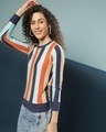 Shop Women's Multicolor Stripe Regular Fit Sweater-Full