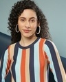 Shop Women's Multicolor Stripe Regular Fit Sweater