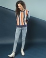 Shop Women's Multicolor Stripe Regular Fit Sweater