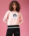 Shop Women's Pink Printed Regular Fit Sweater-Front