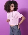 Shop Women's Pink Printed Regular Fit Top-Full