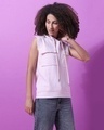 Shop Women's Pink Stripe Regular Fit Sweatshirt-Front