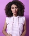 Shop Women's Pink Stripe Regular Fit Sweatshirt