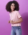 Shop Women's Pink Stripe Regular Fit Top-Full