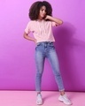 Shop Women's Pink Stripe Regular Fit Top