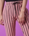 Shop Women's Pink Striped Relaxed Fit Joggers