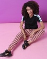 Shop Women's Pink Striped Relaxed Fit Joggers
