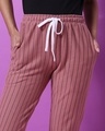 Shop Women's Pink Striped Relaxed Fit Track Pants