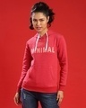 Shop Women's Red Printed Regular Fit Sweatshirt-Front