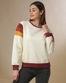 Shop Women's White Colorblock Regular Fit Sweater-Front