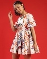 Shop Women's White Floral Print Regular Fit Dress-Full