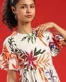 Shop Women's White Floral Print Regular Fit Dress