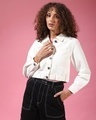 Shop Women's White Regular Fit Jackets-Front