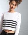 Shop Women's White Striped Regular Fit Top