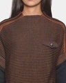 Shop Women's Self Design Brown Stylish Casual Sweaters