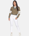 Shop Women's Self Design Grey Stylish Casual Sweatshirt-Full