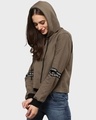Shop Women's Green Solid Cut Sleeve Stylish Casual Sweatshirt-Design