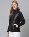 Shop Women's Black Solid Stylish Casual Bomber Jacket-Full
