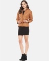 Shop Women's Brown Stylish Casual Bomber Jacket