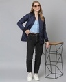 Shop Women's Blue Stylish Casual Bomber Jacket