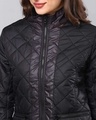 Shop Women's Black Stylish Casual Bomber Jacket-Full