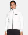 Shop Women's Solid White Stylish Casual Bomber Jacket-Front