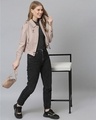 Shop Women's Pink Solid Stylish Casual Denim Jacket
