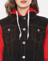 Shop Women's Black & Red Stylish Casual Denim Jacket