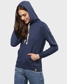 Shop Women's Blue Solid Stylish Casual Hooded Sweatshirt-Design