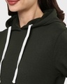 Shop Women's Green Solid Stylish Casual Hooded Sweatshirt-Full