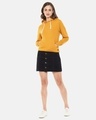 Shop Women's Yellow Solid Stylish Casual Hooded Sweatshirt