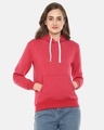 Shop Women's Maroon Solid Stylish Casual Hooded Sweatshirt-Full