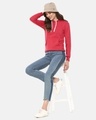 Shop Women's Maroon Solid Stylish Casual Hooded Sweatshirt