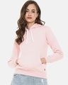 Shop Women's Pink Solid Stylish Casual Hooded Sweatshirt-Full