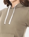 Shop Women's Green Solid Stylish Casual Hooded Sweatshirt