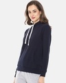 Shop Women's Blue Solid Stylish Casual Hooded Sweatshirt-Design