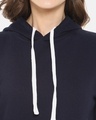 Shop Women's Blue Solid Stylish Casual Hooded Sweatshirt