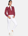 Shop Women's Solid Maroon Stylish Casual Jacket-Full
