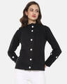 Shop Women's Black Stylish Casual Jacket-Front
