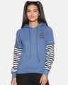 Shop Women's Solid Blue Stylish Casual Sweatshirt-Front