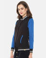 Shop Women's Blue & Black Stylish Casual Varsity jacket-Full