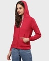 Shop Women's Maron Solid Stylish Casual Zipper Hooded Sweatshirt-Design