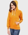 Shop Women's Yellow Solid Stylish Casual Zipper Hooded Sweatshirt-Design