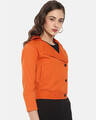 Shop Women's Orange Windcheater Denim Jacket-Full