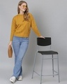 Shop Women's Yellow Striped Stylish Casual Sweater