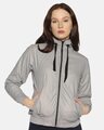 Shop Women's Stylish Solid Casual Bomber Jacket-Front